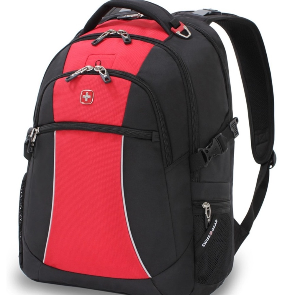 SWISSGEAR NWT LAPTOP BACKPACK BLACK/RED - Picture 1 of 8